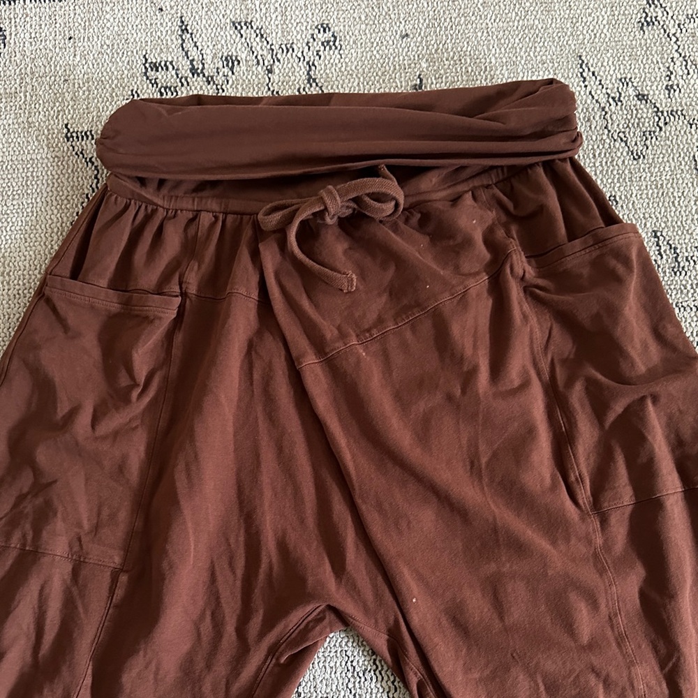 FP Wide Leg Brown Lounge Pants - Picture 2 of 3